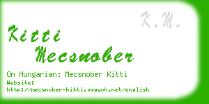 kitti mecsnober business card